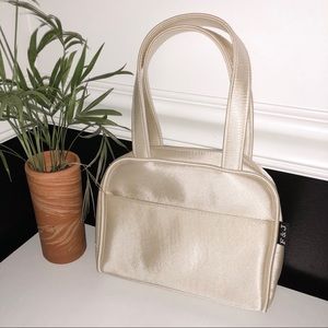 VINTAGE Frankie & Johnny Satin Ivory Hand Bag